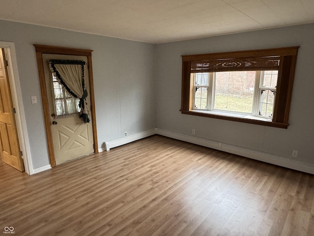 unfurnished room featuring light hardwood / wood-style floors