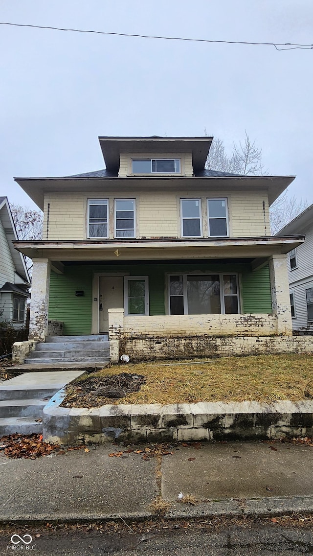 front facade with covered porch