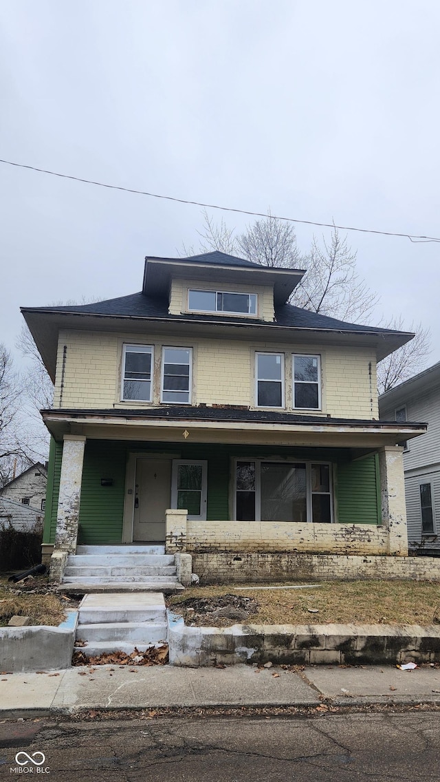 view of front of home with a porch