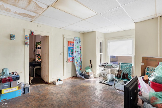 interior space featuring a paneled ceiling