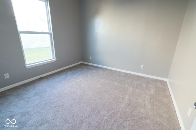 spare room featuring light colored carpet