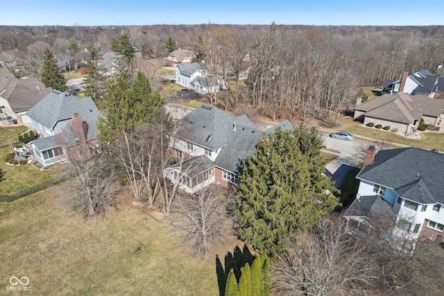 aerial view with a residential view