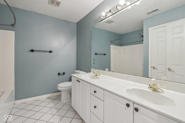 bathroom featuring a sink, visible vents, and toilet