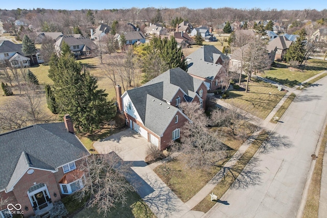 drone / aerial view with a residential view