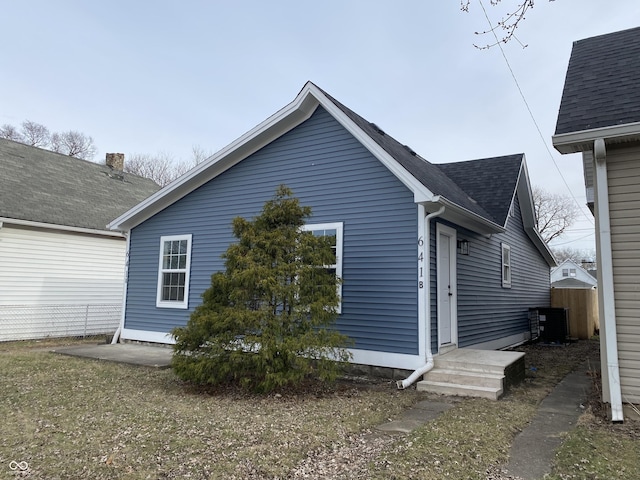 view of property exterior featuring central air condition unit