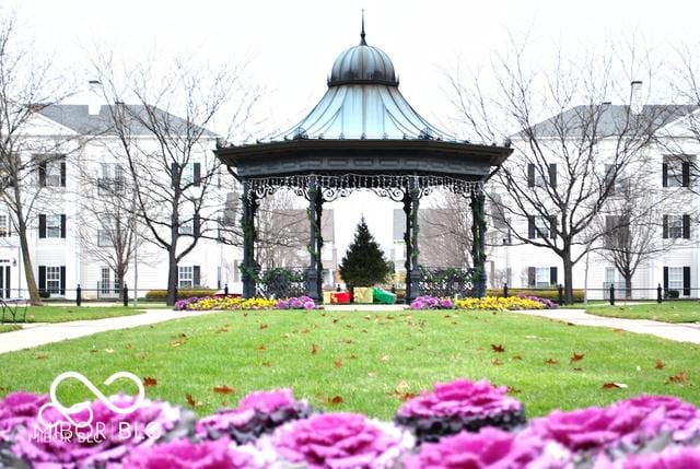 view of community featuring a gazebo and a lawn