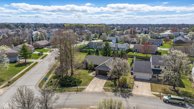 bird's eye view featuring a residential view