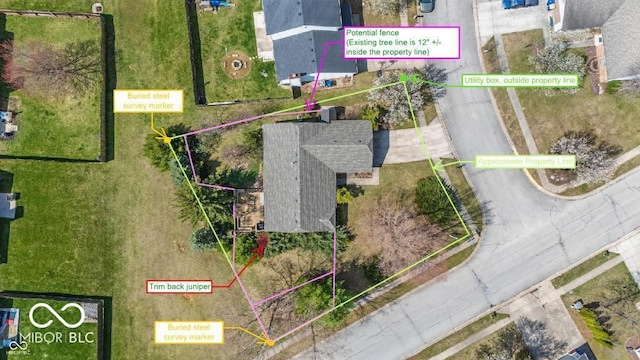 12205 Whitebark Dr, Indianapolis, IN 46236 - aerial view of property and surrounding area with property parcel outlined