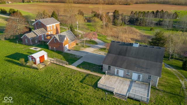 aerial view with a rural view