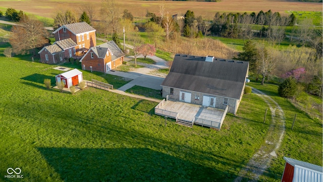 drone / aerial view with a rural view