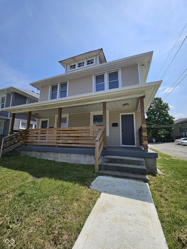 17 Parkview Ave, Indianapolis, IN 46201 - traditional style home with covered porch and a front lawn