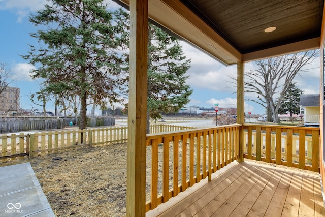 wooden deck with fence private yard