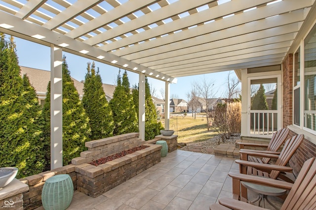 view of patio / terrace with a pergola