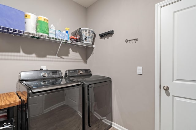 washroom with laundry area and separate washer and dryer