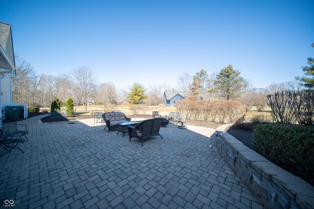 view of patio featuring an outdoor hangout area