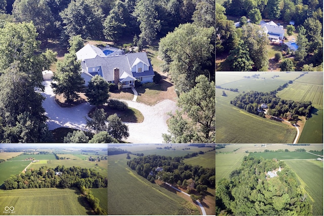 bird's eye view with a rural view