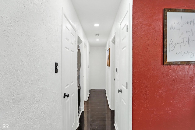 hall featuring dark hardwood / wood-style floors