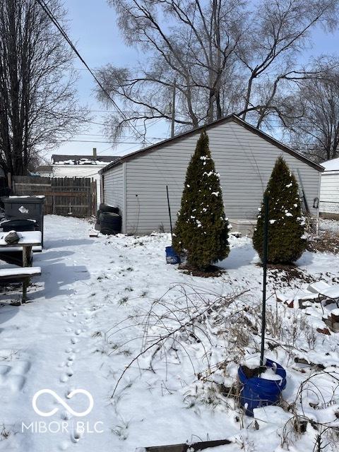 view of snow covered property