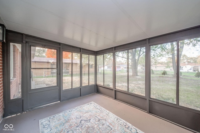 view of unfurnished sunroom