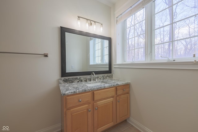 bathroom featuring vanity and baseboards