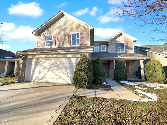 view of front of house with a garage