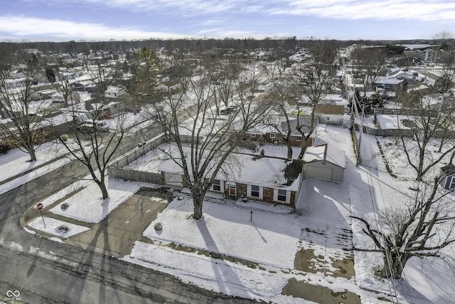 view of snowy aerial view