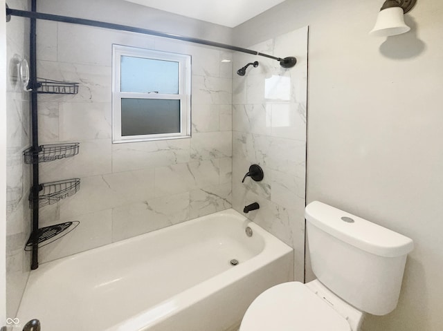 bathroom with shower / bath combination and toilet