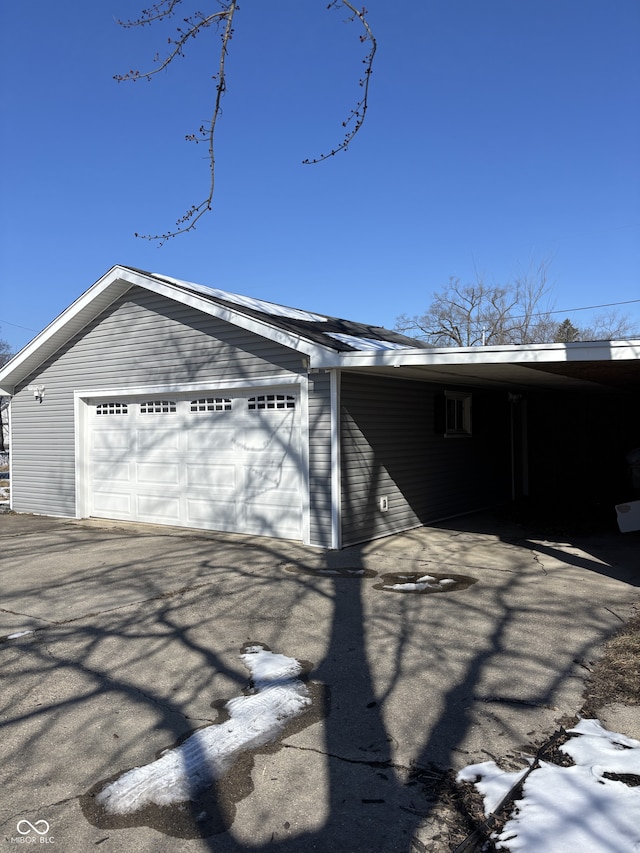 view of garage