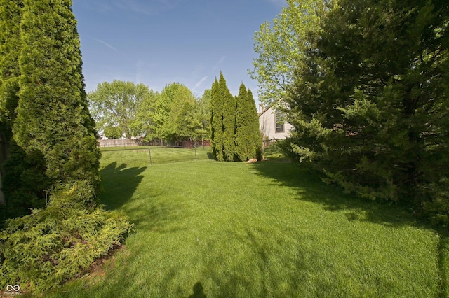 view of yard featuring fence