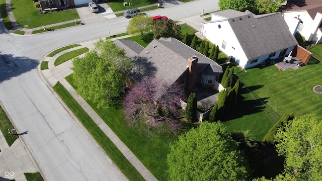 drone / aerial view with a residential view