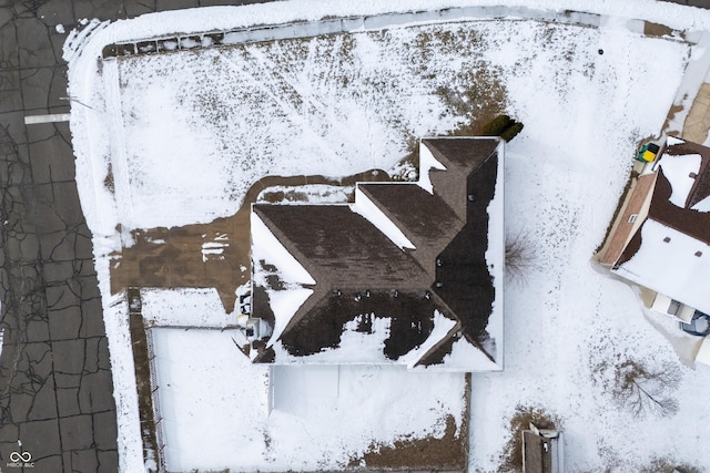 view of snowy aerial view