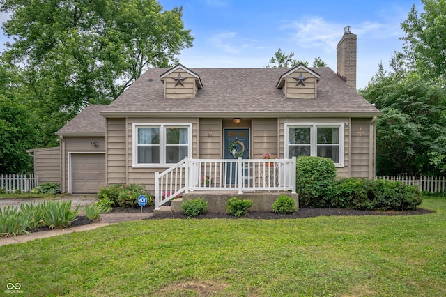 6865 Meadow View Dr, Lawrence, IN 46226 - view of front of property with a chimney, a shingled roof, and a garage