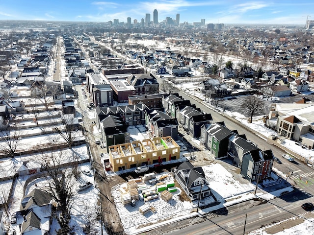 bird's eye view with a view of city