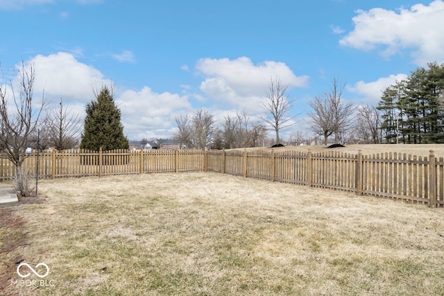 view of yard with fence