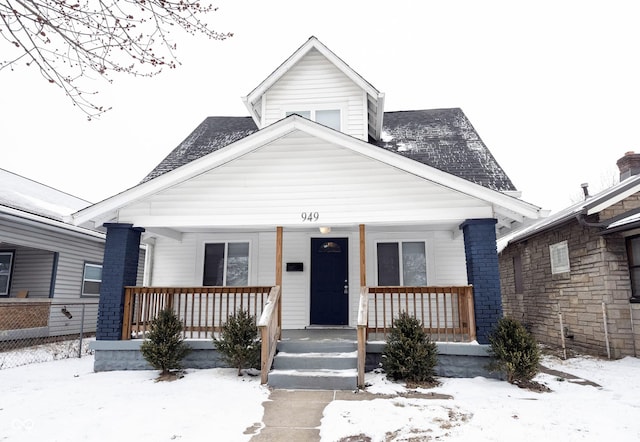 bungalow-style home featuring a porch