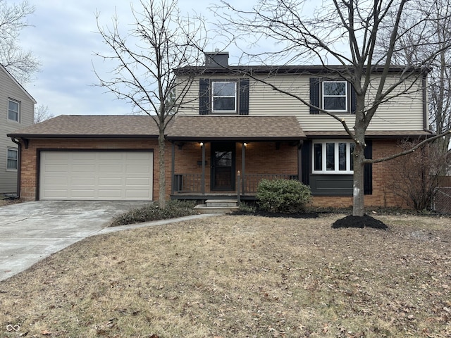 view of front property with a garage