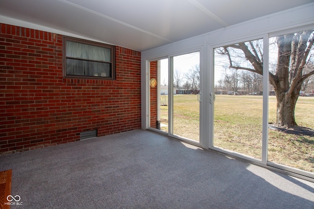 view of unfurnished sunroom