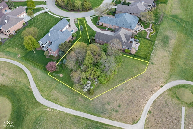 aerial view with a residential view