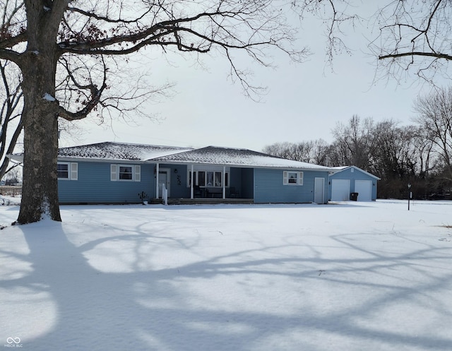 view of single story home