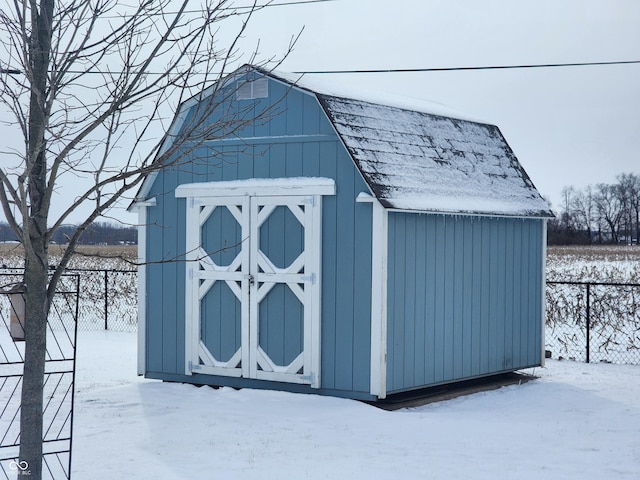 view of snow covered structure