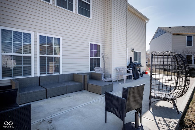 view of patio featuring outdoor lounge area and area for grilling