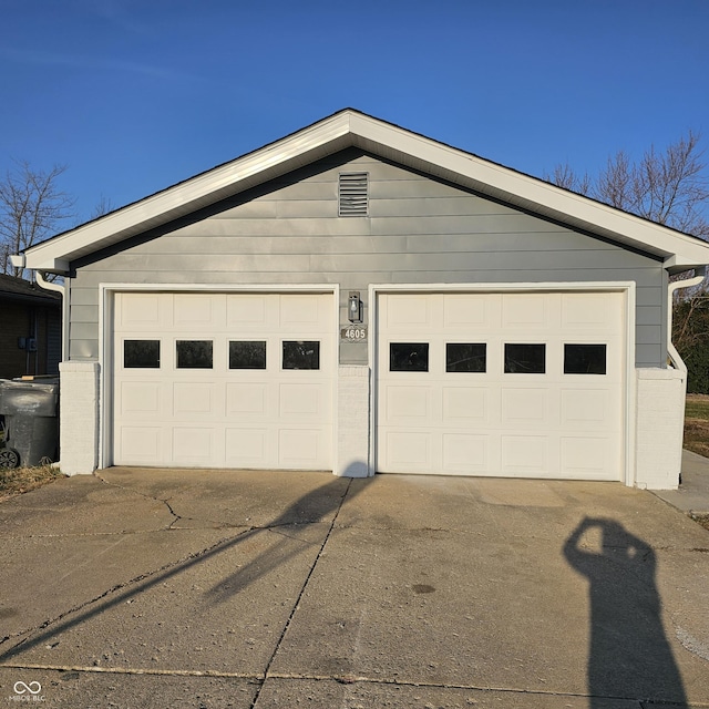 view of garage