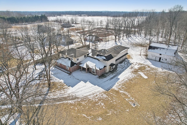 view of snowy aerial view