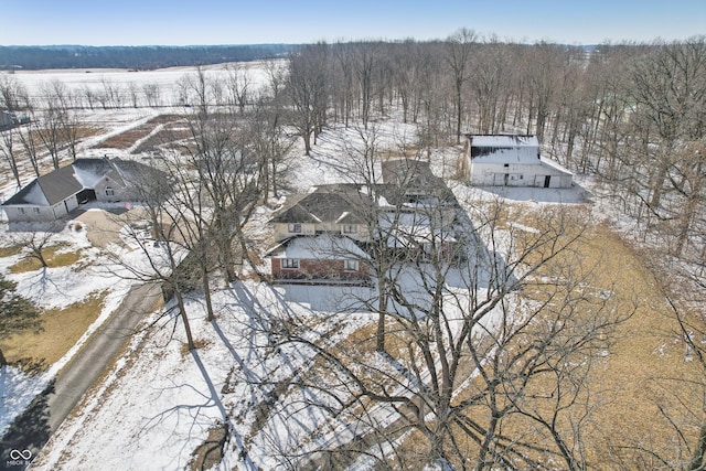 view of snowy aerial view