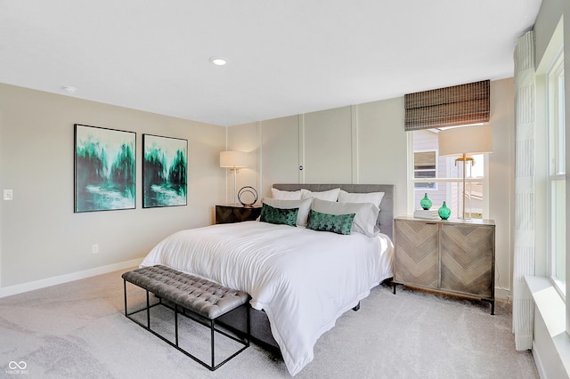 2134 Boxwood Dr, Greenfield, IN 46140 - bedroom featuring light carpet, baseboards, and recessed lighting