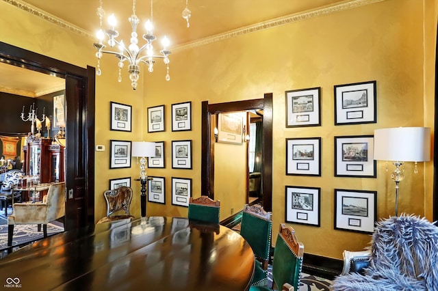 dining room featuring an inviting chandelier