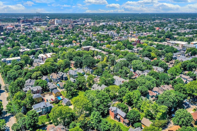 birds eye view of property with a residential view