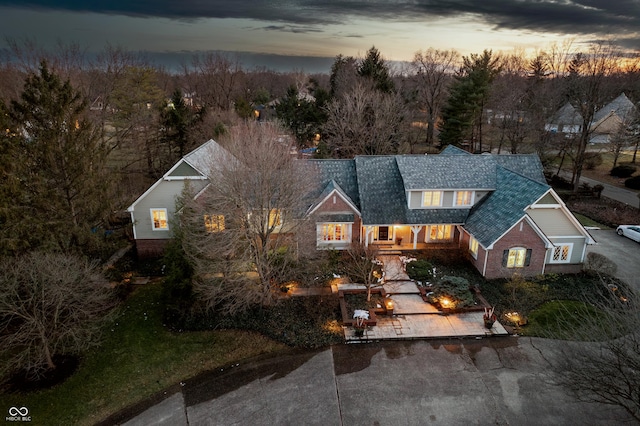 view of front of home featuring brick siding