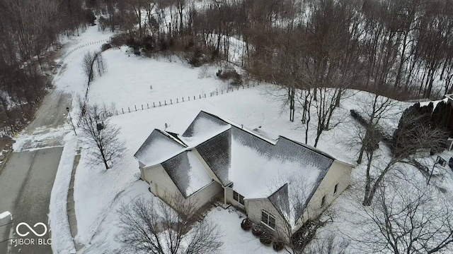 view of snowy aerial view