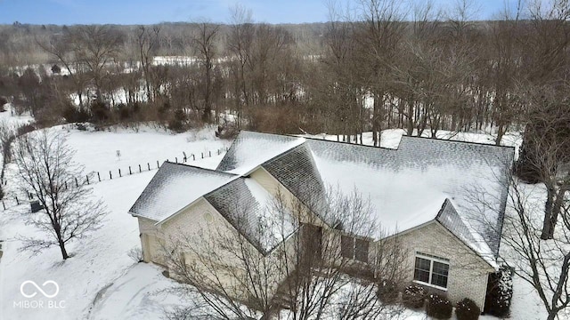 view of snowy aerial view